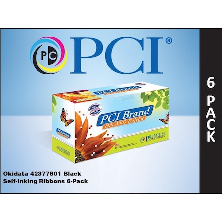 Pci Oki 42377801 6Pk Blk Self-Inking Ribbon 42377801PC